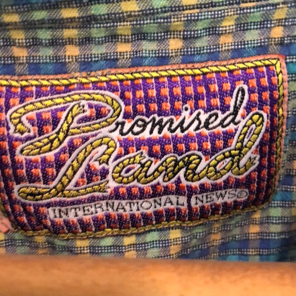 🍂Vintage promised land sz xl plaid sleeveless top - Picture 3 of 5